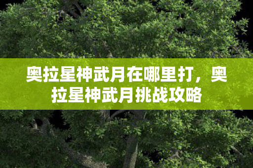 奥拉星神武月在哪里打,奥拉星神武月挑战攻略 奥拉星神武月在哪里打,奥拉星神武月挑战攻略