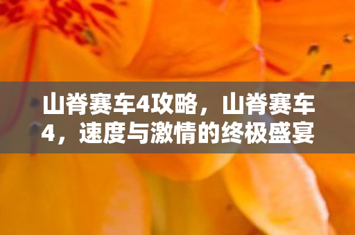 山脊赛车4攻略，山脊赛车4，速度与激情的终极盛宴