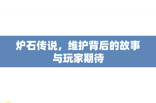 维护背后的故事与玩家期待图片