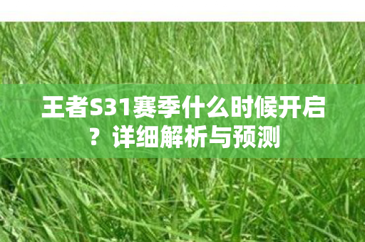 王者S31赛季什么时候开启图片