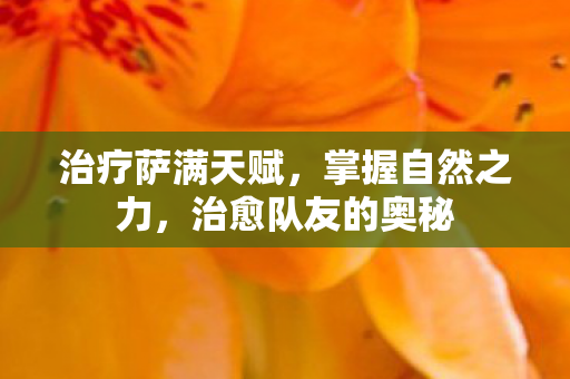 治疗萨满天赋，掌握自然之力，治愈队友的奥秘