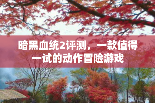 暗黑血统2评测，一款值得一试的动作冒险游戏
