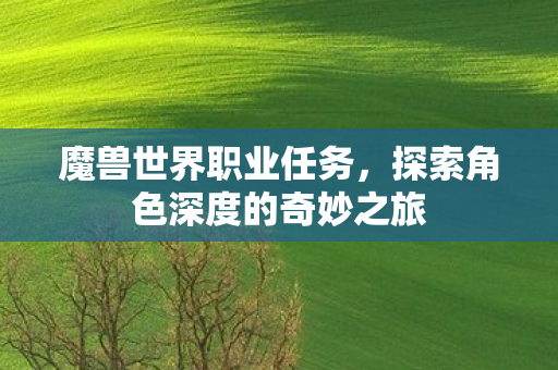 魔兽世界职业任务，探索角色深度的奇妙之旅