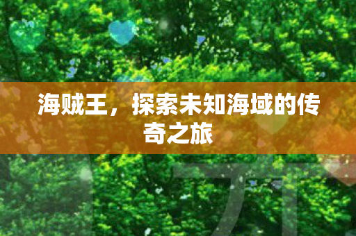 海贼王，探索未知海域的传奇之旅