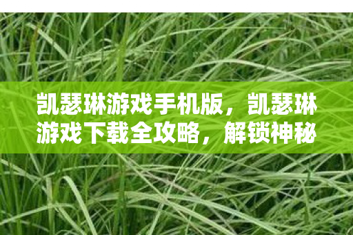 凯瑟琳游戏手机版，凯瑟琳游戏下载全攻略，解锁神秘世界的钥匙