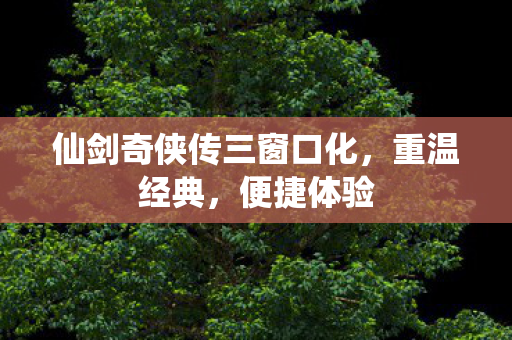 仙剑奇侠传三窗口化，重温经典，便捷体验
