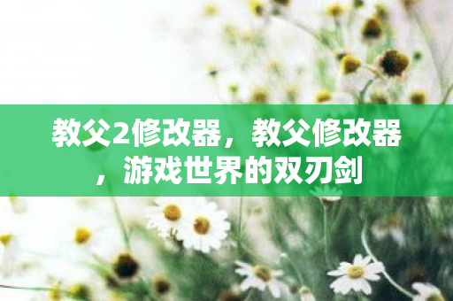 教父2修改器，教父修改器，游戏世界的双刃剑