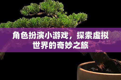 角色扮演小游戏，探索虚拟世界的奇妙之旅