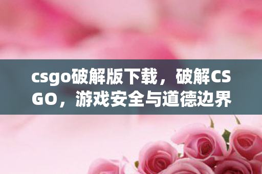 csgo破解版下载，破解CSGO，游戏安全与道德边界的探讨
