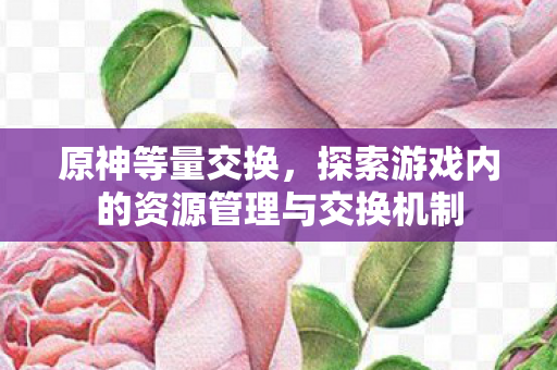 原神等量交换，探索游戏内的资源管理与交换机制