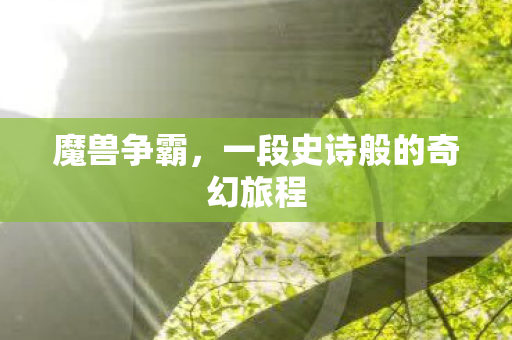 魔兽争霸，一段史诗般的奇幻旅程
