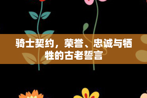 骑士契约，荣誉、忠诚与牺牲的古老誓言