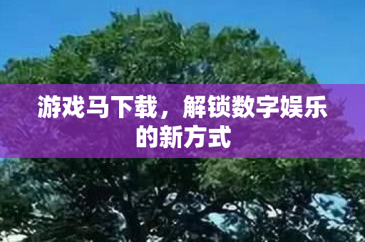 游戏马下载，解锁数字娱乐的新方式