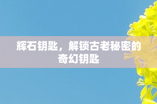 辉石钥匙，解锁古老秘密的奇幻钥匙