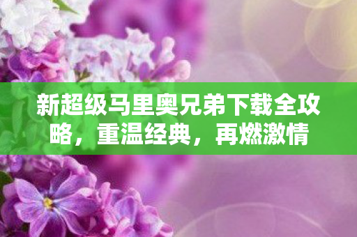新超级马里奥兄弟下载全攻略，重温经典，再燃激情