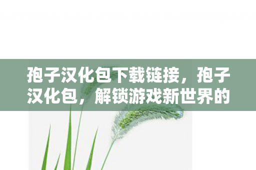 孢子汉化包下载链接，孢子汉化包，解锁游戏新世界的大门