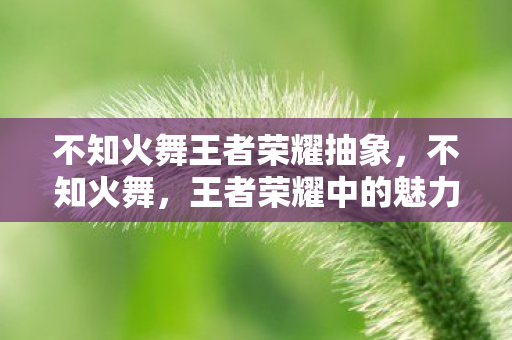 不知火舞王者荣耀抽象，不知火舞，王者荣耀中的魅力与技巧