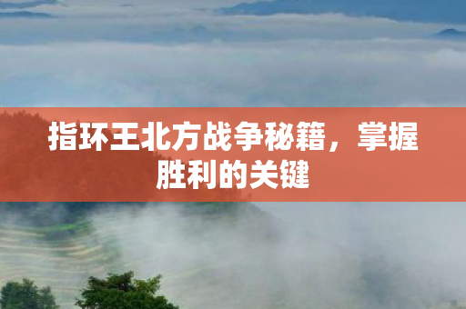 指环王北方战争秘籍，掌握胜利的关键