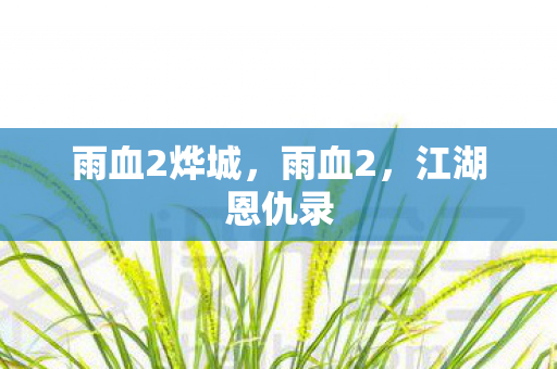 雨血2烨城，雨血2，江湖恩仇录