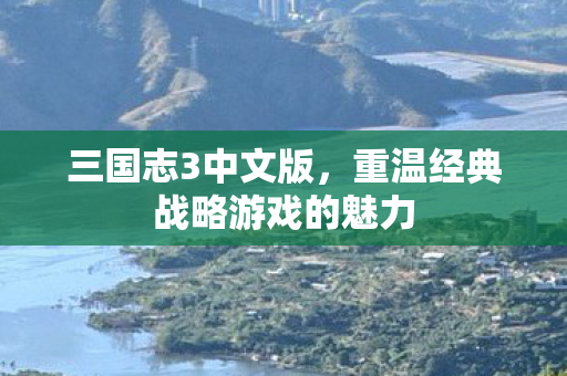 三国志3中文版，重温经典战略游戏的魅力