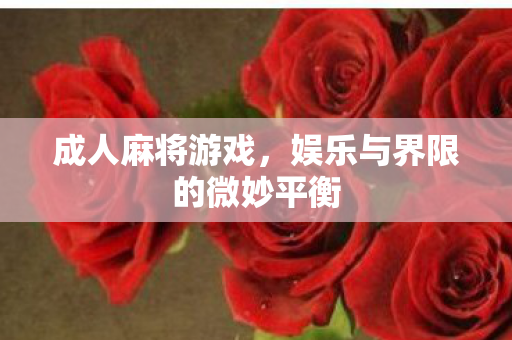 成人麻将游戏,娱乐与界限的微妙平衡 成人麻将游戏,娱乐与界限的微妙平衡