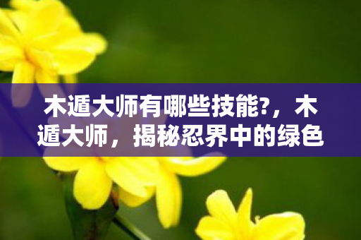 木遁大师有哪些技能?，木遁大师，揭秘忍界中的绿色传奇