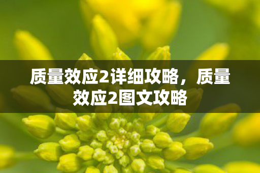 质量效应2详细攻略，质量效应2图文攻略