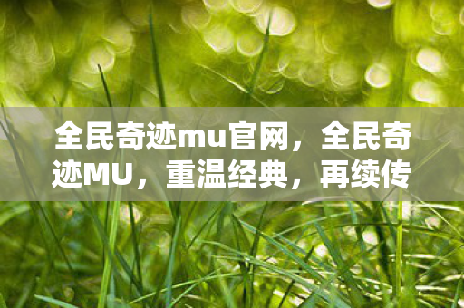 全民奇迹mu官网，全民奇迹MU，重温经典，再续传奇