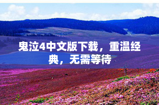鬼泣4中文版下载，重温经典，无需等待