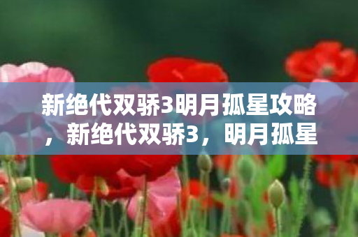 新绝代双骄3明月孤星攻略，新绝代双骄3，明月孤星——江湖情仇的终极篇章