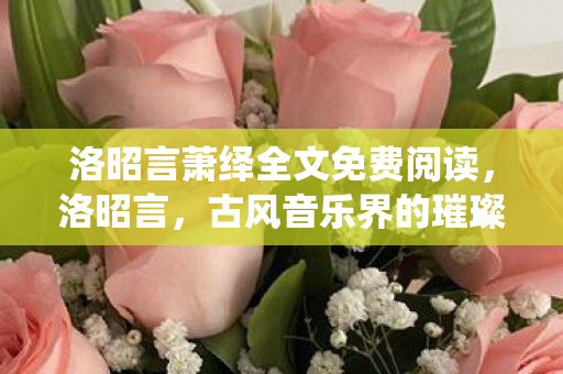 洛昭言萧绎全文免费阅读，洛昭言，古风音乐界的璀璨新星