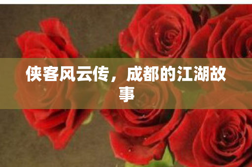 侠客风云传,成都的江湖故事 侠客风云传,成都的江湖故事
