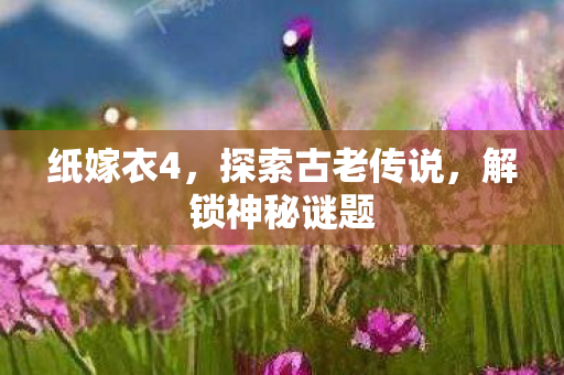 纸嫁衣4，探索古老传说，解锁神秘谜题