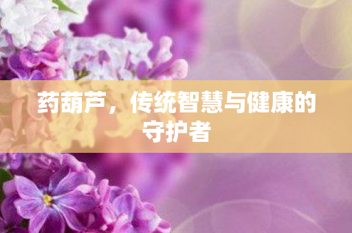 药葫芦，传统智慧与健康的守护者