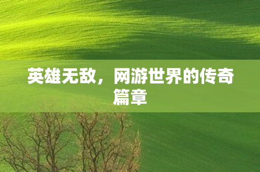 网游世界的传奇篇章图片