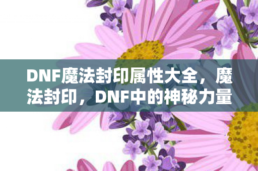 DNF魔法封印属性大全，魔法封印，DNF中的神秘力量