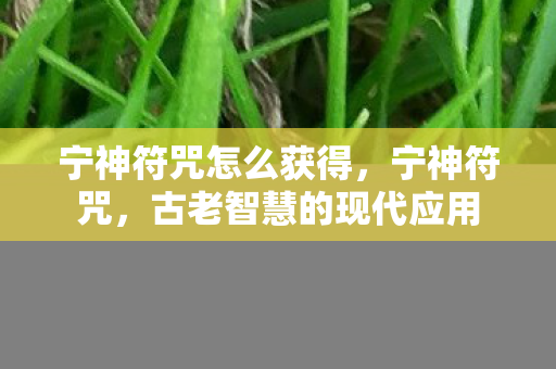 宁神符咒怎么获得,宁神符咒,古老智慧的现代应用 宁神符咒怎么获得,宁神符咒,古老智慧的现代应用