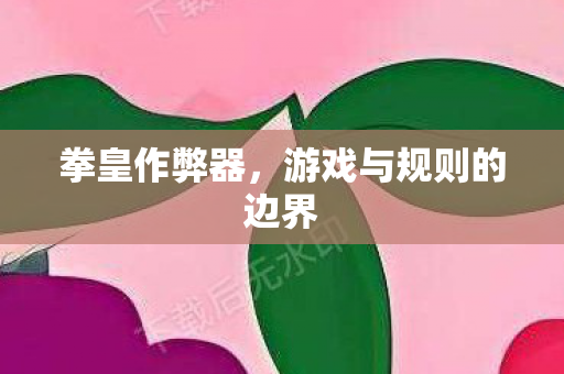 拳皇作弊器，游戏与规则的边界