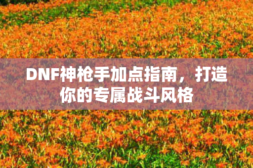 DNF神枪手加点指南，打造你的专属战斗风格