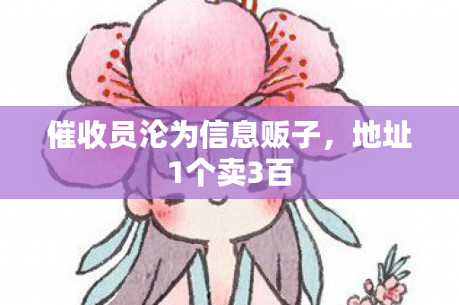 催收员沦为信息贩子，地址1个卖3百