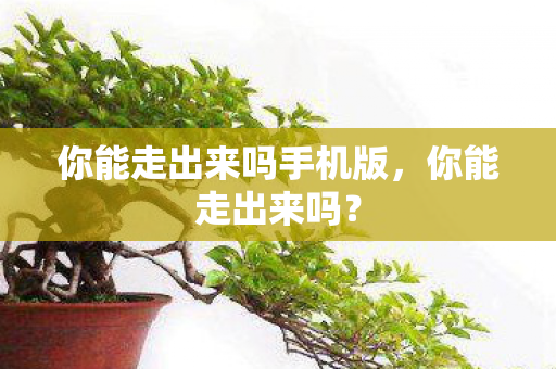 你能走出来吗手机版,你能走出来吗? 你能走出来吗手机版,你能走出来吗?
