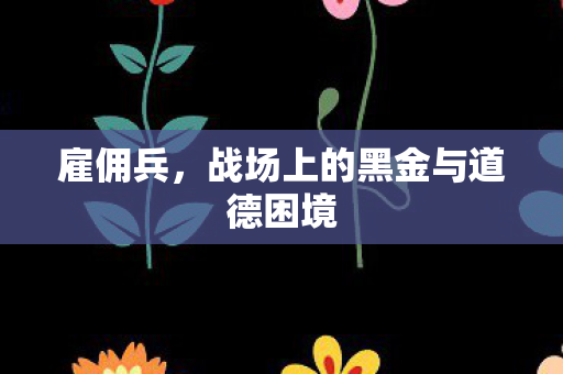 雇佣兵，战场上的黑金与道德困境
