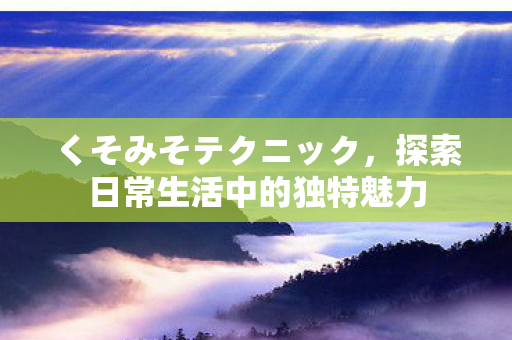 くそみそテクニック，探索日常生活中的独特魅力