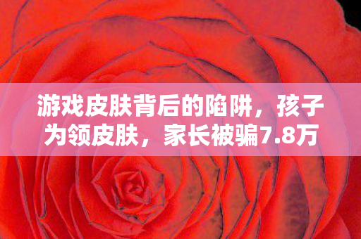 游戏皮肤背后的陷阱，孩子为领皮肤，家长被骗7.8万元