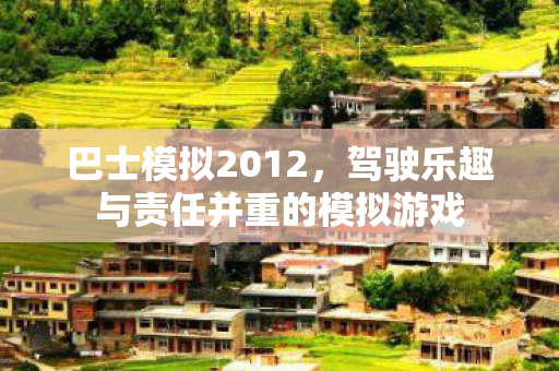 巴士模拟2012，驾驶乐趣与责任并重的模拟游戏