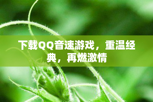 下载QQ音速游戏，重温经典，再燃激情
