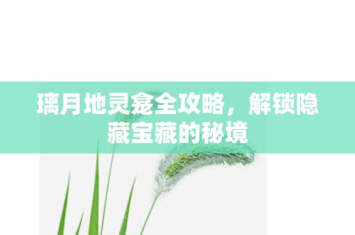璃月地灵龛全攻略，解锁隐藏宝藏的秘境