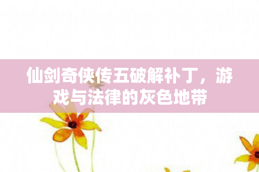 仙剑奇侠传五破解补丁，游戏与法律的灰色地带