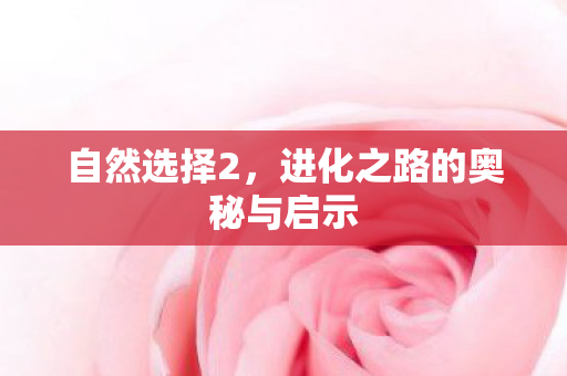 自然选择2，进化之路的奥秘与启示