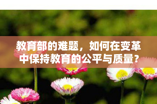 教育部的难题，如何在变革中保持教育的公平与质量？